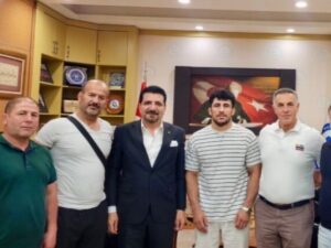Başkan Koç, milli güreşçi Ahmet Yılmaz’ı ağırladı