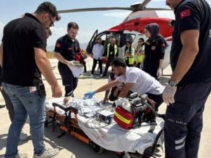Muş’ta Solunum Yetmezliği Geçiren 9 Aylık Bebek Helikopterle Elazığ’a Sevk Edildi
