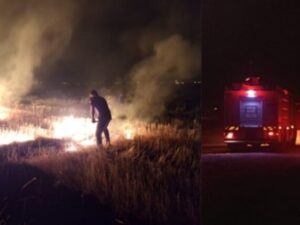 Körpeağaç Köyü’nde Gece Yarısı Anız Yangını Paniği