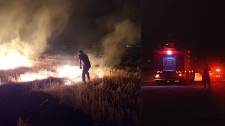 Körpeağaç Köyü’nde Gece Yarısı Anız Yangını Paniği